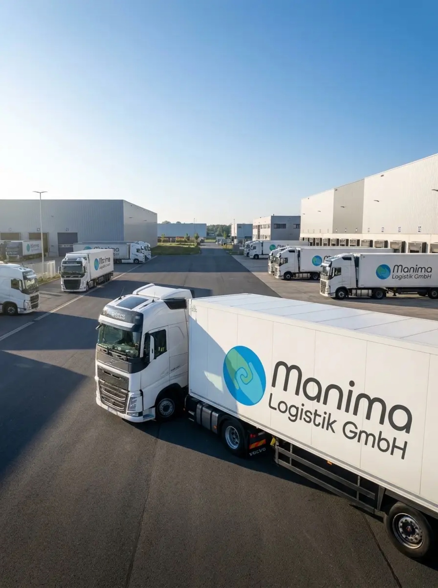 Fuhrpark der Manima Logistik GmbH auf dem Betriebshof